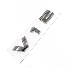 Letters V12 Emblem Badge Fender Side Car Styling Refitting Sticker 1pcs Silver