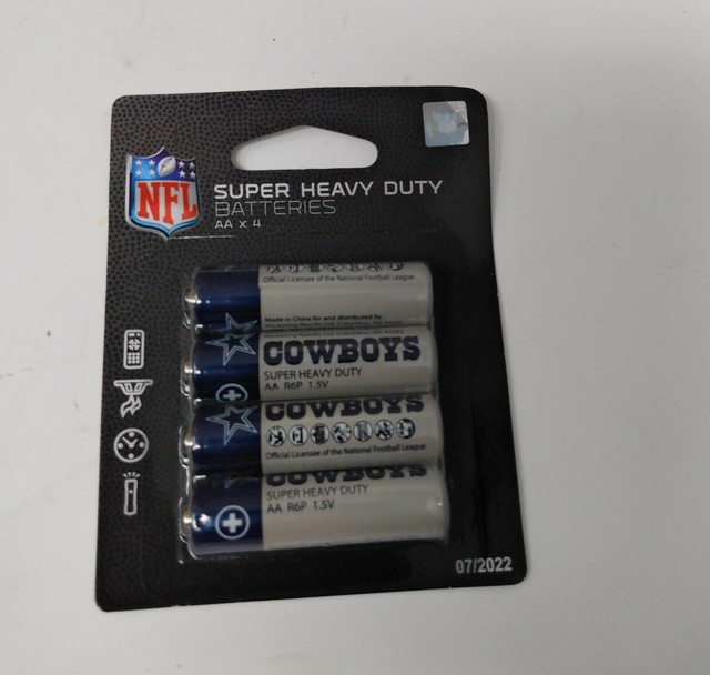 4x Dallas Cowboys 4pack AA Batteries MRL Sports Ltd 1.5v Zinc 07/2022