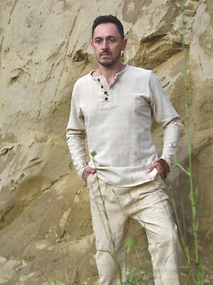 Hemp Pants 100% Hemp Drawstring Trousers Mens Clothing