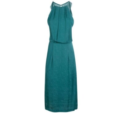 green emerald velvet dress Samuel Guì Yang Green Willow Ruche Midi Dress Green / UK12 main image 0