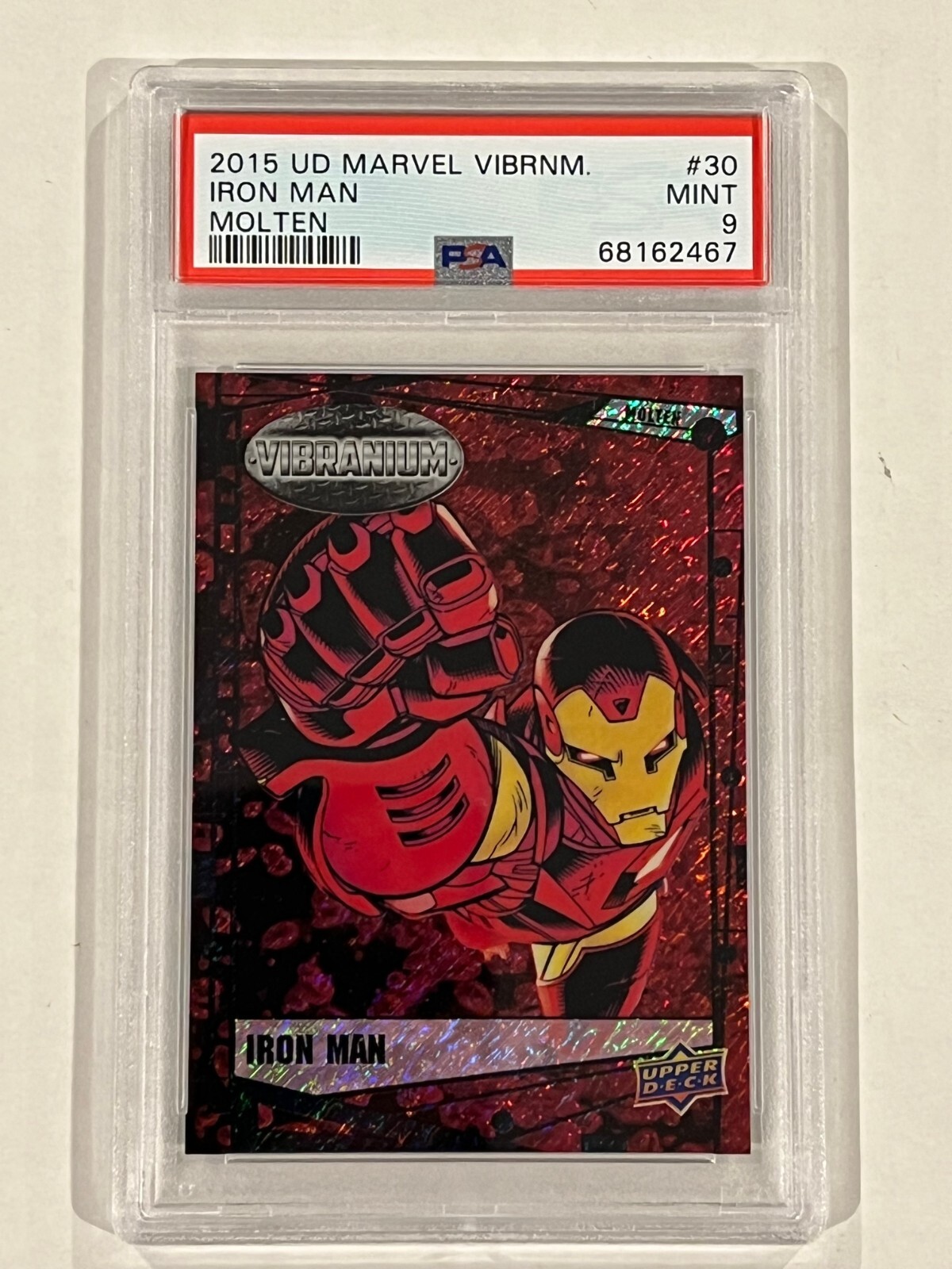 2015 Marvel Vibranium Molten #30 IRON MAN #100/299 PSA 9 Mint😍😍😍
