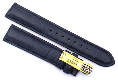 18mm Original Chronoswiss Alligator Watch Strap Uhrenarmband Band blau marine