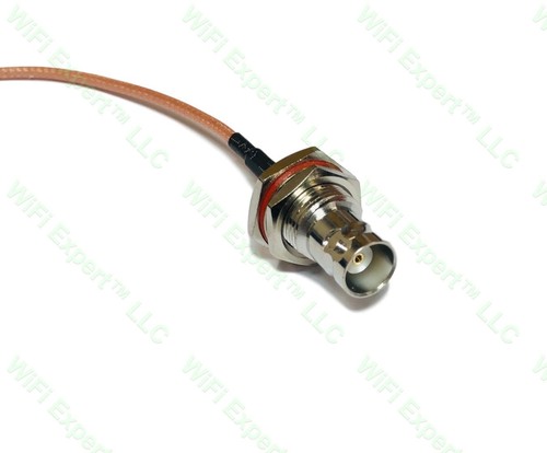 6" RG316 RCA MALE to BNC FEMALE BIG BULKHEAD Coaxial RF Cable ships from USA - Picture 3 of 3