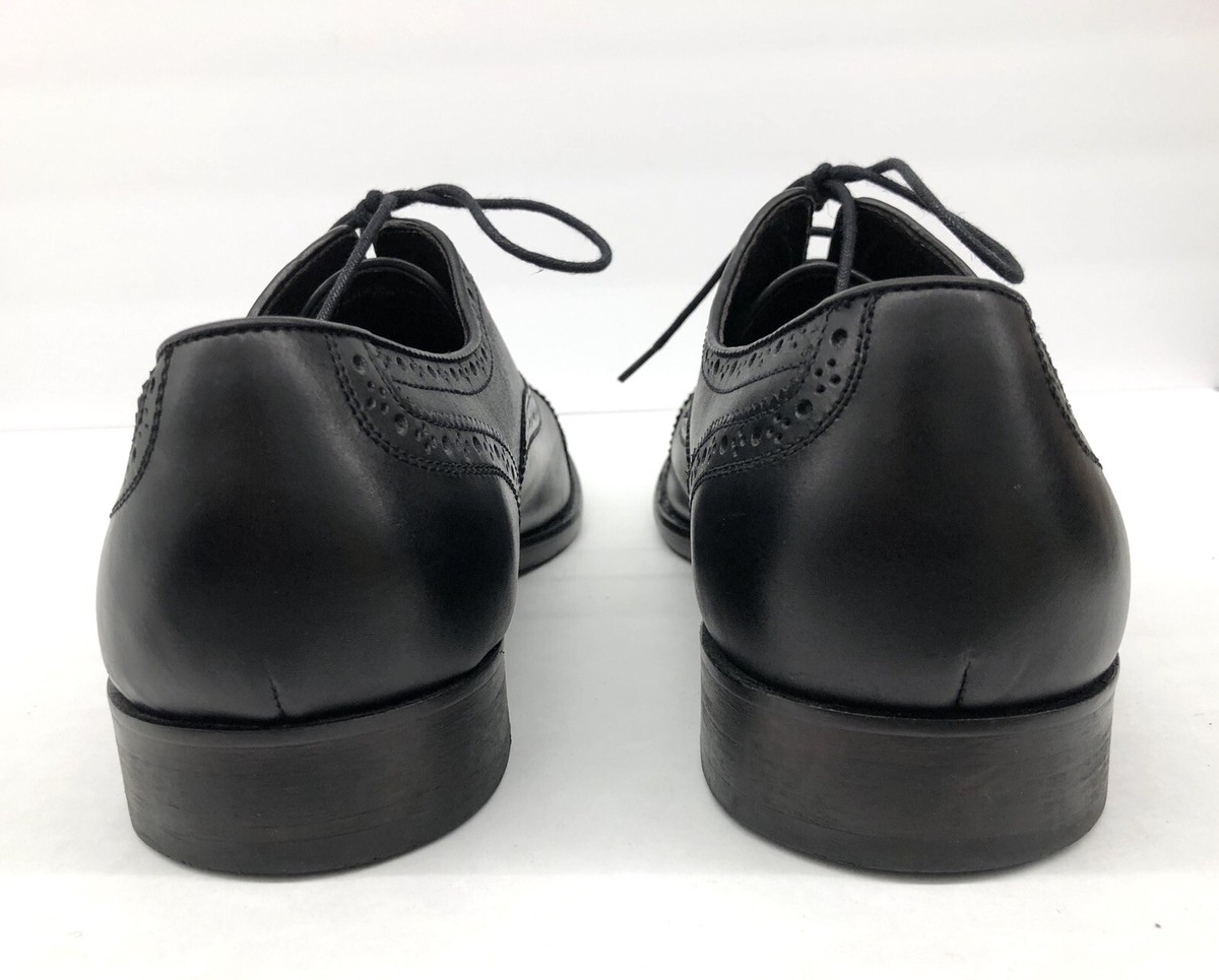 Handmade Black Leather Men’s Dress Shoes - John Varvatos Size 11 John Varvatos USA Mens Black Leather Cap Toe Oxfords Shoes  main image 2