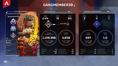 apex legends account - S12 MASTERS - 6x4k20 badges - add my snap josh_d2thou7