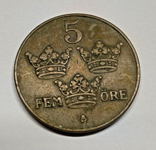 5 Fem &Ouml;re Schwedische Kronen M&uuml;nze 0,05 SEK 1933 Kursm&uuml;nze Umlaufm&uuml;nze