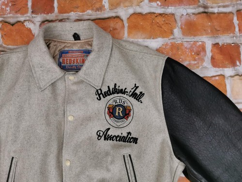 Redskins Vintage Leather College Jacket Association RDS Territory Gr: L Tip Top - Picture 3 of 11
