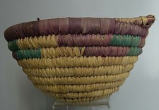 ANCIEN VINTAGE PANIER EN OSIER VIDE POCHE DE MARCHE CORBEILLE PAIN CHAMPIGNON