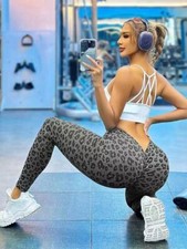 Women V Back Booty Leggings Seamless Scrunch Butt Lift V Cut Waist GYM Yoga pant