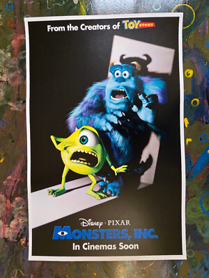 2001 Disney Pixar Monsters Inc Movie Poster 11x17 James P Sullivan
