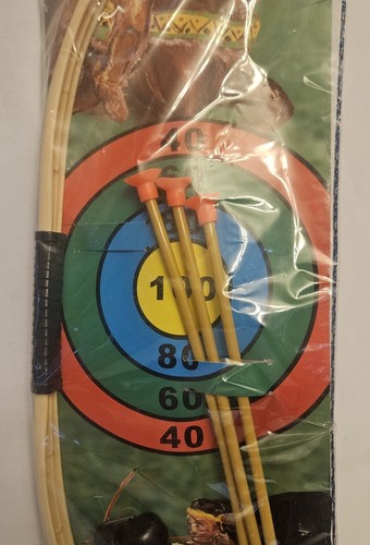 Vintage NOS Toy Plastic Indian Archery Target Game Play Set 1980s - Picture 2 of 5
