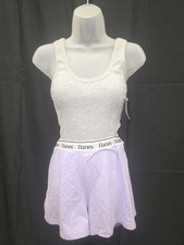 Hanes Women's Originals Loungewear, 2-Piece Set, Heritage Grey Marle/ Violet, M