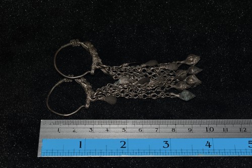 Large Genuine Ancient Antique Viking Period Silver Earrings in good Condition - Picture 9 of 10