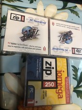 Iomega Zip 250 Disk SuperFloppy PC Formatted Storage Disks in Cases Lot of 3