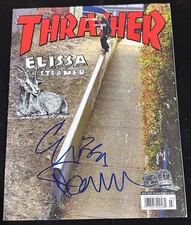ELISSA STEAMER SIGNED THRASHER MAGAZINE TONY HAWK PRO SKATER TOY MACHINE HOF A