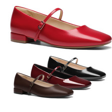 DREAM PAIRS Women Ankle Strap Low Heel Square Toe Mary Jane Flat Shoes