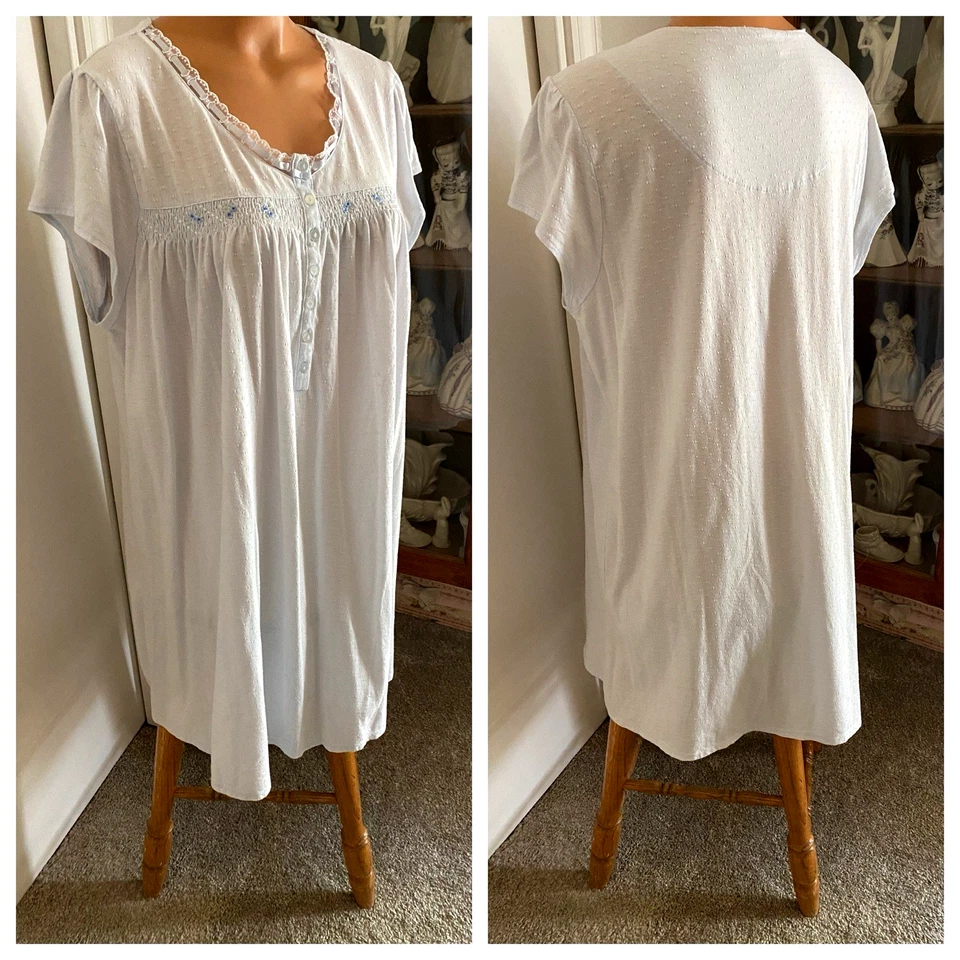 CAMISÓN PRADERA CELESTIAL DREAMS AZUL CON CANESÚ CALADO NOBBY MEZCLA ALGODÓN TALLA XL Foto 2 de 4