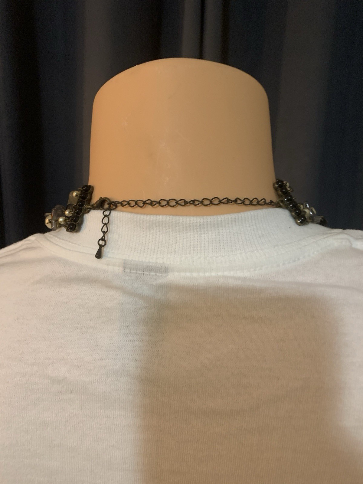 Black Gray Multi-Strand Statement Necklace – Bead… - image 3