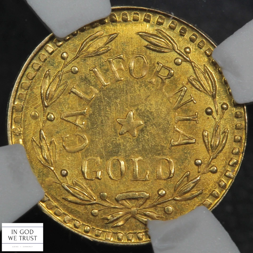 1852 Indian / Wreath Round California Gold Token NGC MS 67 - Image 4 of 4