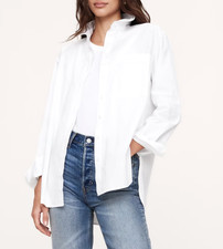 NWT Banana Republic RT 95 Classic White The Oversized Cotton Poplin Top Shirt S