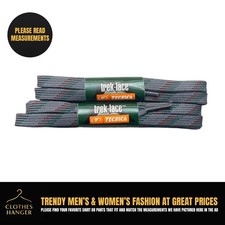 NEW Flat Bootlaces Hiking Tecnica 55 Gray w/ Red and Green Stripes Outdoor 2pk