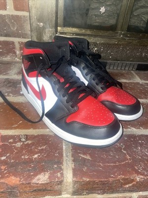 Nike Air Jordan 1 Mid Bred Toe Size 10 Slightly Used No Box