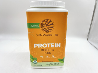 Sunwarrior, Protein Classic Plus, Plant Based, Unflavored , 1.65 lb