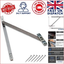 Screw-in uPVC Door Restrictor with 90° Hold Open - Durable Aluminium Design