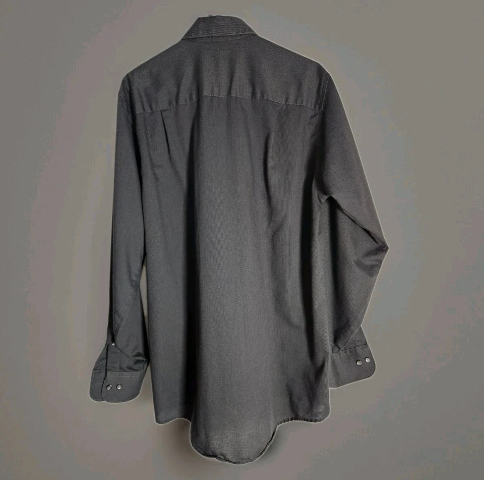 Geoffrey Beene Cotton Blend Gray Long Sleeve Dress 15.5 34/35 Wrinkle Free  - Image 3 of 4