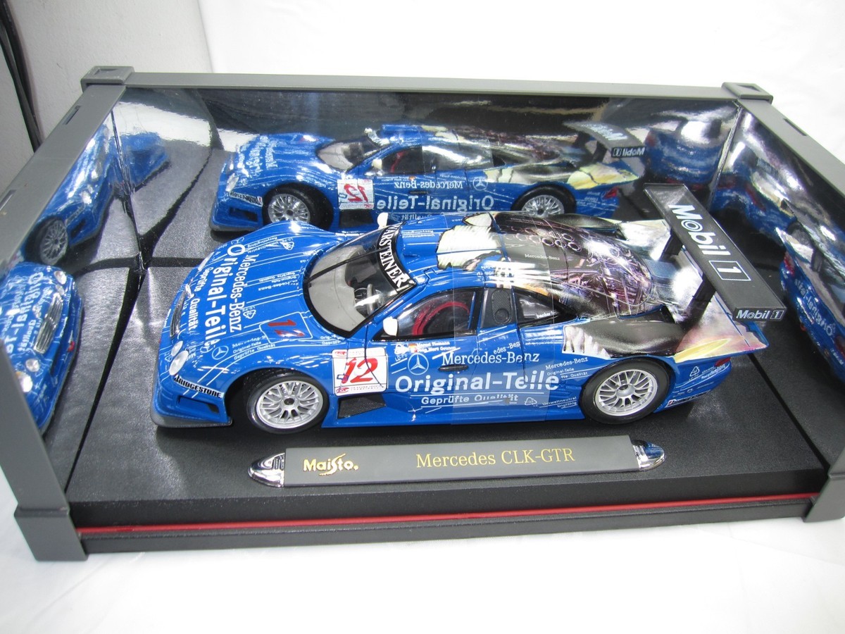 1998 MERCEDES -BENZ CLK-GTR RACIN CAR BLUE #12 1:18 NEWIN BOX. | eBay