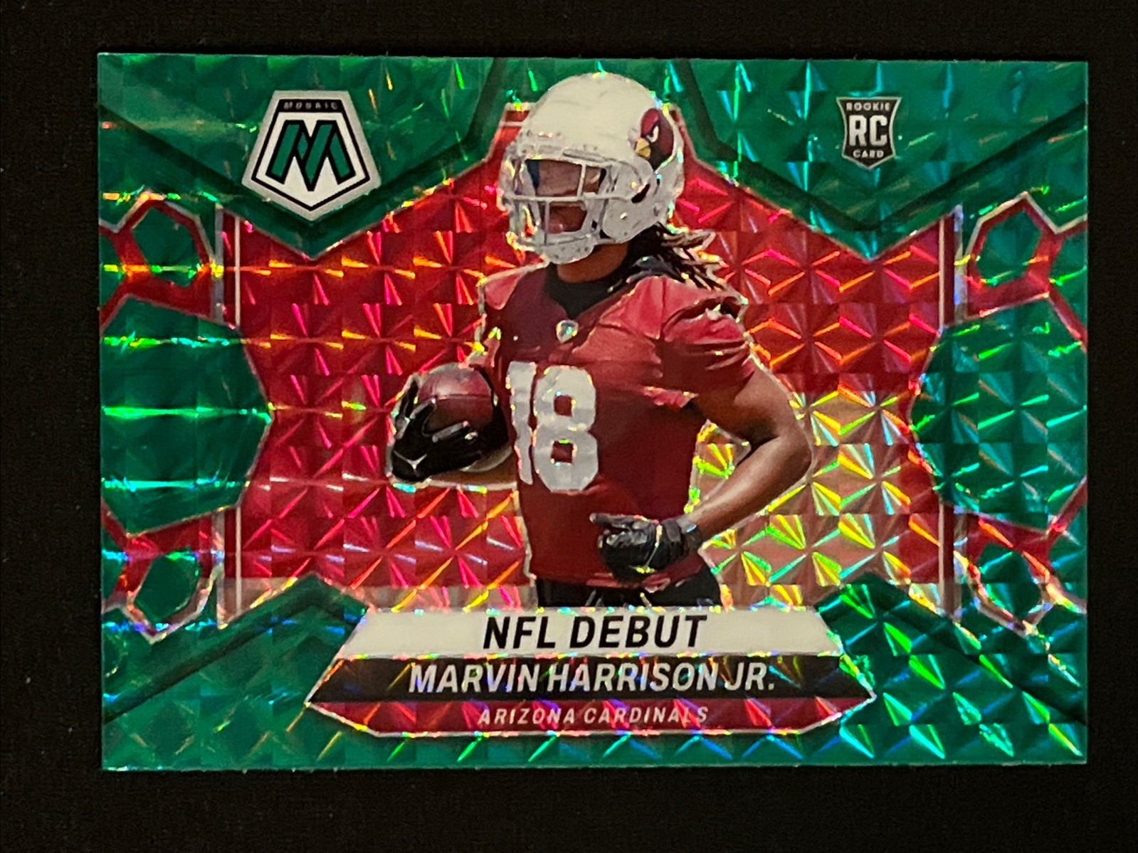 Marvin Harrison Jr. 2024 Panini Mosaic RC Green Prizm NFL Debut #283 Cardinals