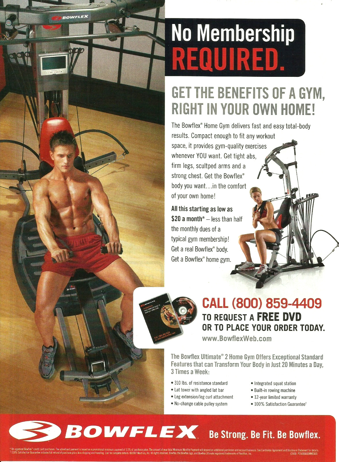2008 Bowflex Ultimate 2 Home Gym Weight Bench Fitness Print 