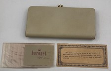 Vintage Beige Ivory Baronet Wallet Cowhide Leather Clutch Wallet
