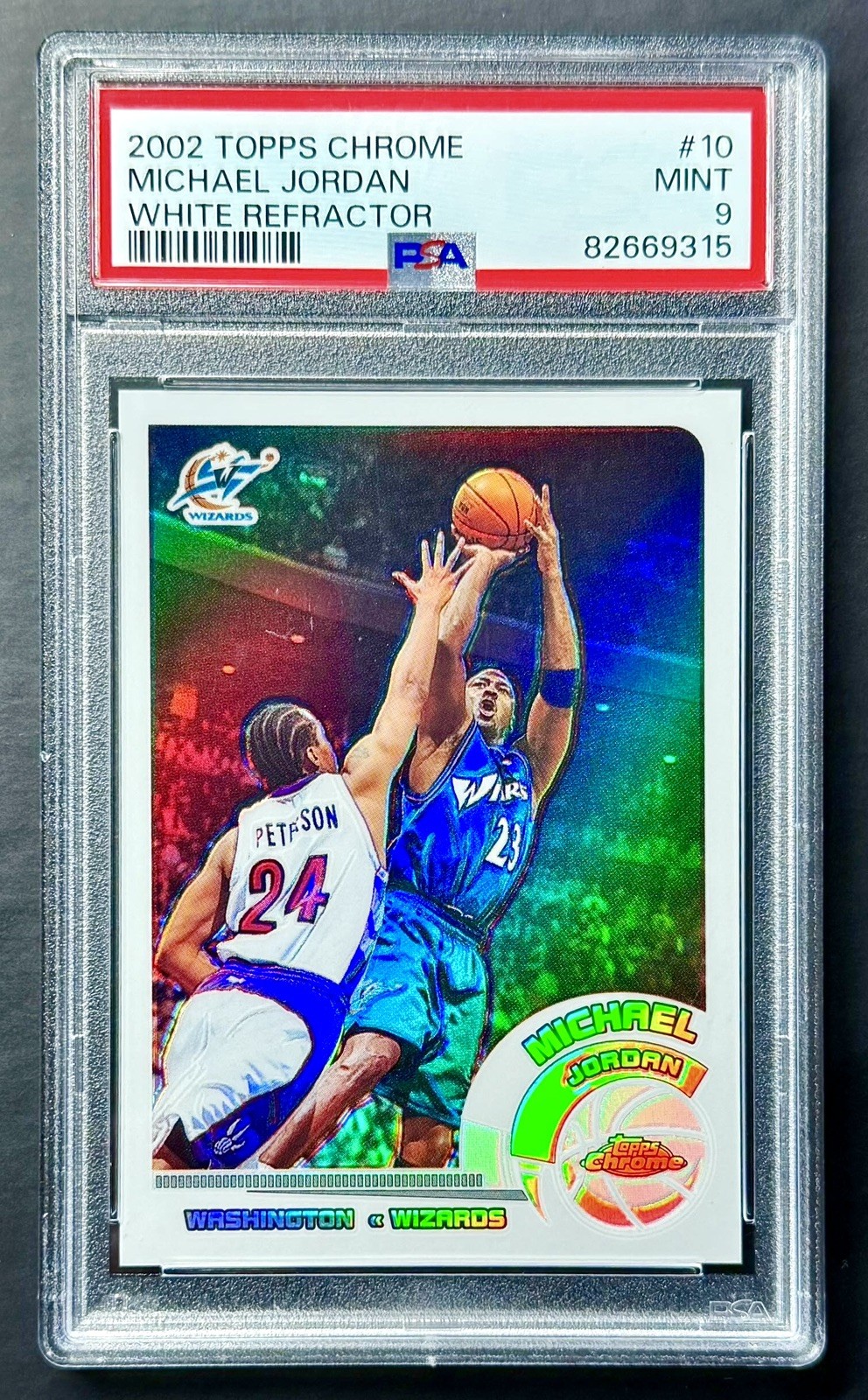 2002-03 Topps Chrome MICHAEL JORDAN #10 White Refractor #127/249 PSA 9 Mint