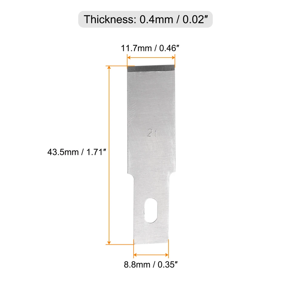 Cuchillas de cuchillo Exacto #21 Hobby Cuchillas de repuesto 100 piezas Repuestos Foto 2 de 4