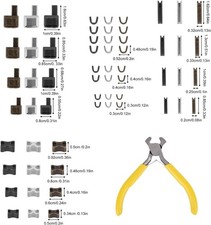 61pcs Metal Zipper Insertion Pin Repair Kit, 4 Sizes 3 5 8 10 Zipper Latch S...