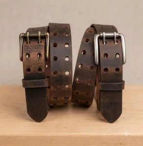 Heavy Duty Mens Buffalo Leather Belt 1.5" Full Grain Crazy Horse Work Belt USA