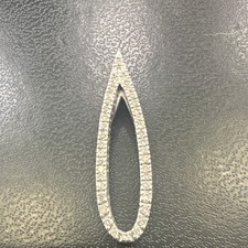 14K White Gold Pavé White Diamond Teardrop Dangle Earring(1)  just by itself
