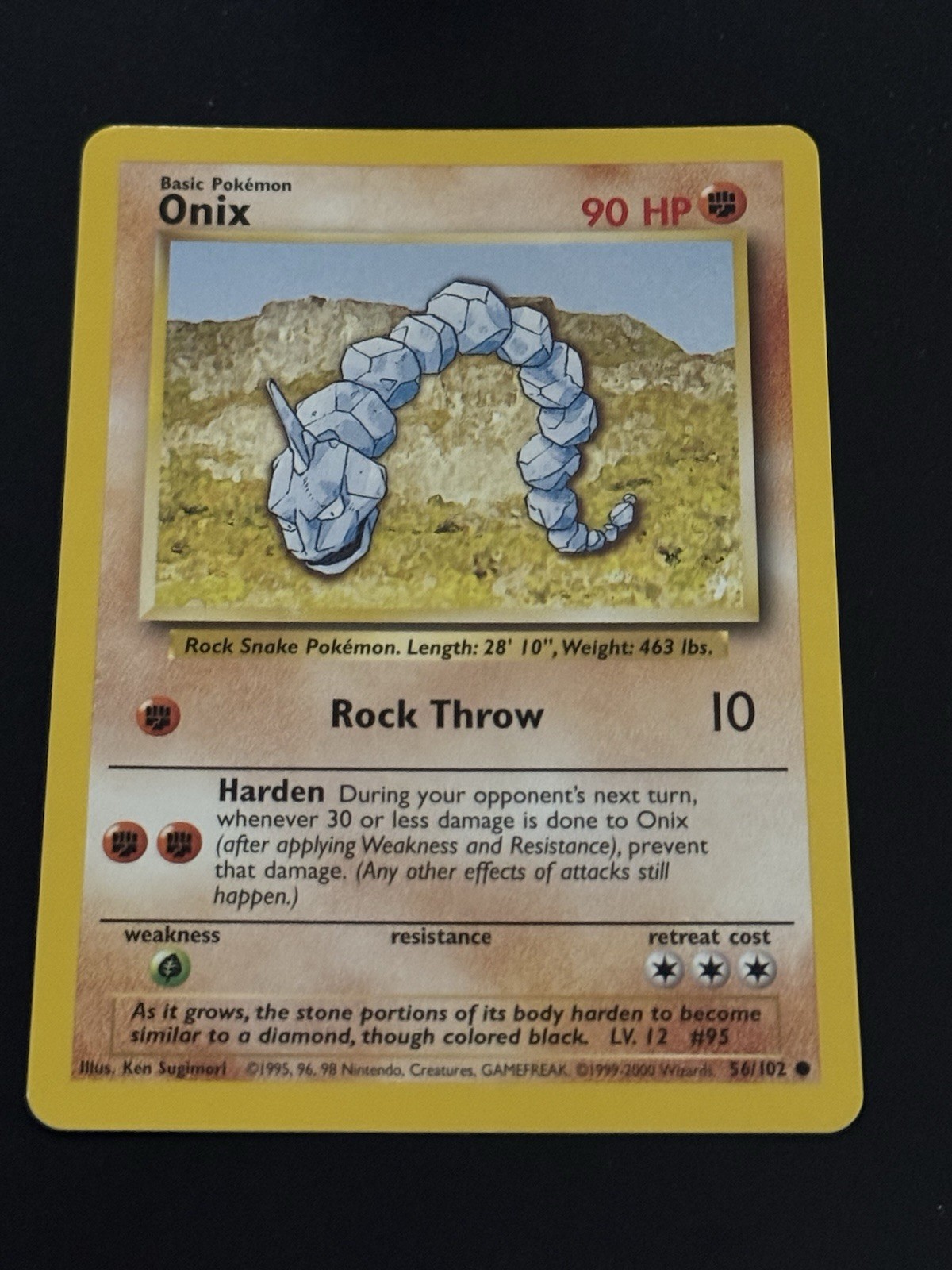 Pokémon TCG Onix Base Set Unlimited Common Card 56/102