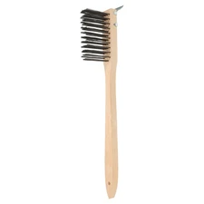  Heavy Duty Pizza Stone Cleaner Brush Wire Brush With Wooden Handle And Scraper