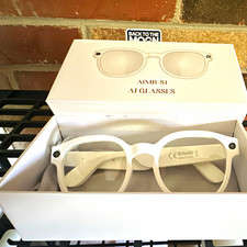 AiMB AiMB-S1 AI Smart Glasses White Frame w/ USB Charging Cable & Box