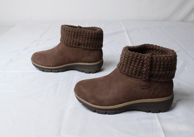 Skechers Women's Easy Going Cozy Lovin Slip In Boots LB3 Chocolate US:8 EU:38