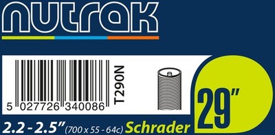 Nutrak 29 X 2.2 - 2.5 inch Schrader inner tube