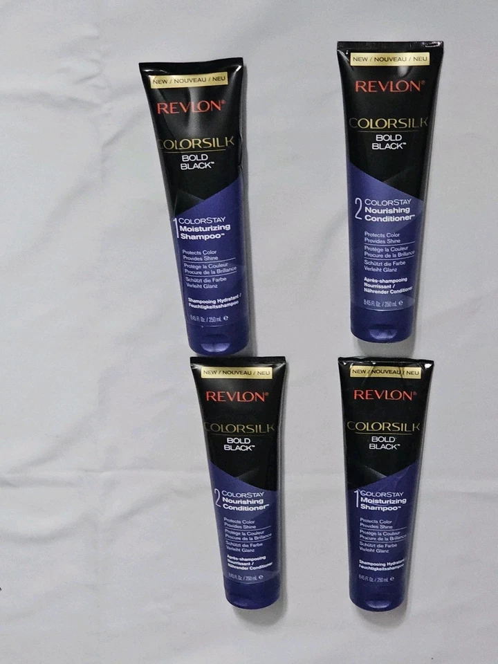 Paquete de 4 acondicionadores nutritivos Revlon Colorsilk Bold Black 2 ColorStay 8,45 fl oz Foto 3 de 4