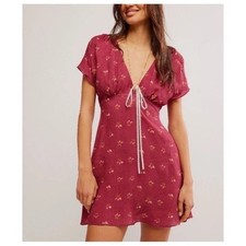 NWT Free People Everyones Favorite Mini Dress Floral Cottagecore Boho Summer S
