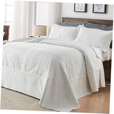 Oversized King Bedspread 128 x 120, Lightweight Oversized King 128"x120" White