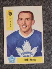 1958-59 PARKHURST Hockey 13 Bob Nevin Rookie RC Toronto VG   C