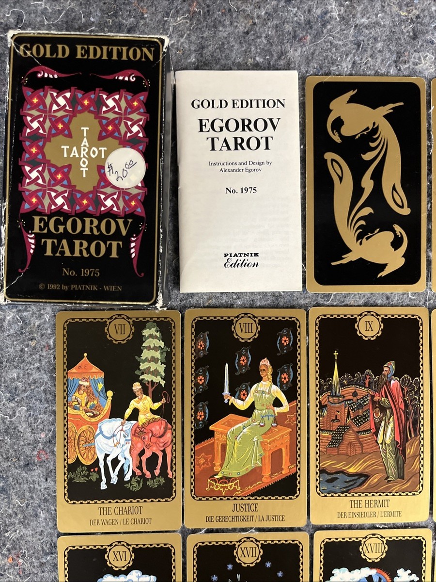 ☆絶版希少☆EGOROV TAROT  GOLD EDITION Egorov Tarot Gold Edition Austria Piatnik 1992 w/ Reading