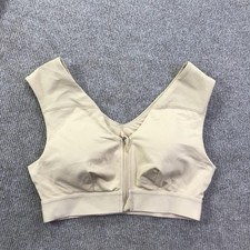 Tommie Copper Sports Bra Womens Medium Beige Front Zip Copper Znergy Compression