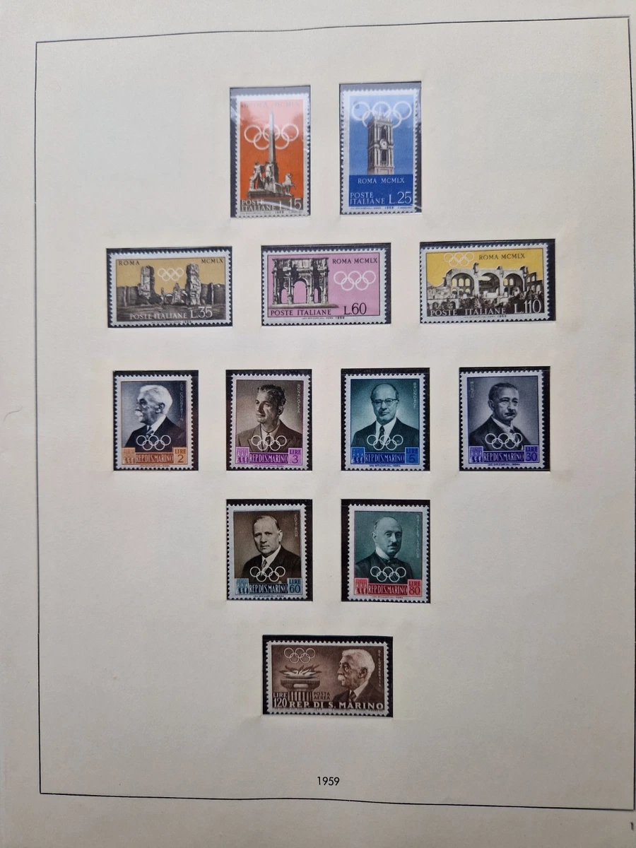 Olympia Sommer Rom Italia 1960  Briefmarke Postfrisch 46 Seiten +Jahres 60 